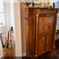 F05. Victorian turned oak coat rack.  
